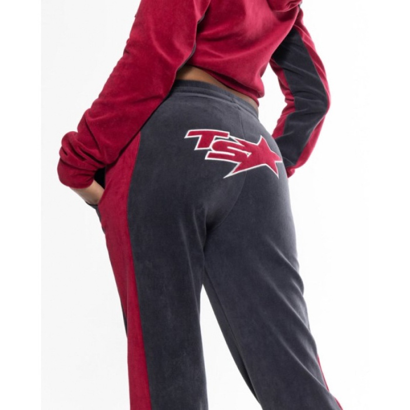 Női Trapstar TS-Star Velour Pálya Bottoms Nadrág Bordó | Hungary IN95-663