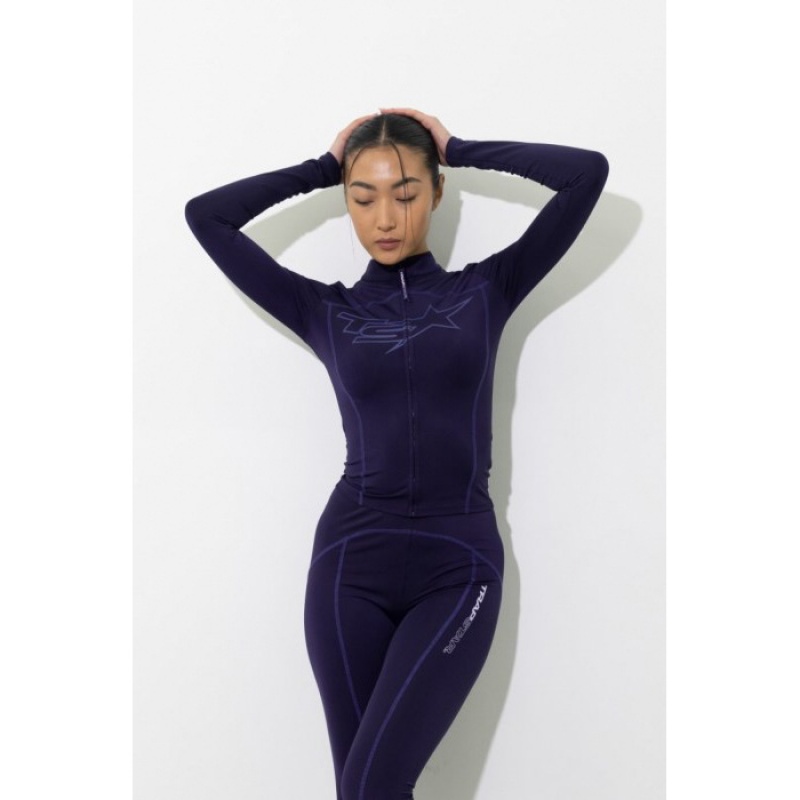Női Trapstar TS-Star Zip Felső Lila | Hungary DY58-140