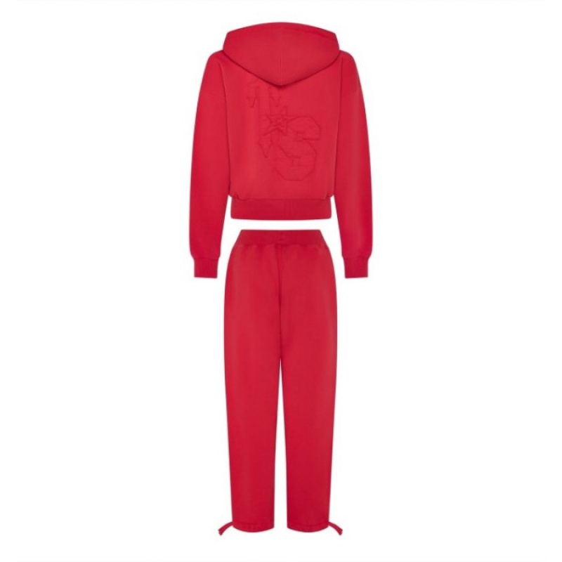 Női Trapstar TS-Star Zip Up Pálya Felső Piros | Hungary KE45-174