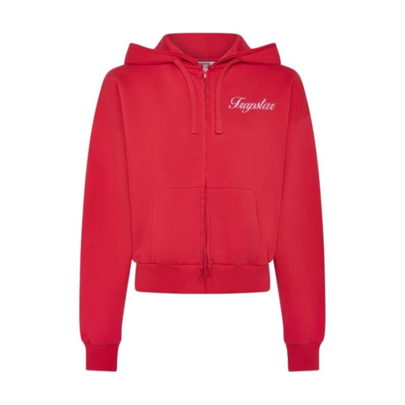 Női Trapstar TS-Star Zip Up Pálya Felső Piros | Hungary KE45-174